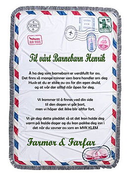 Konvolutt Pledd til barnebarn /farmor & farfar
