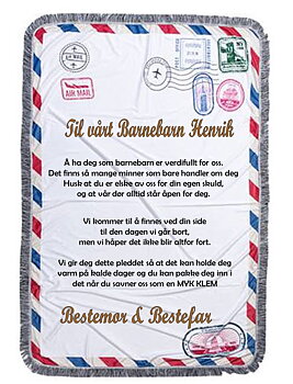 Konvolutt Pledd til barnebarn /bestemor&bestefar