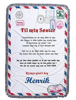 Konvolutt Pledd til søster