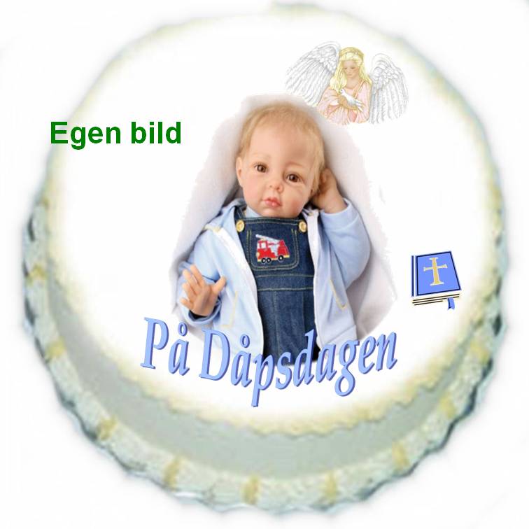 Dekorband Dåp gutt /m eget motiv - 2