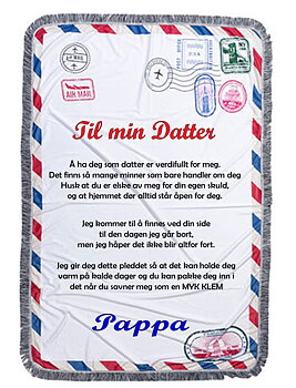 Konvolutt Pledd til min datter fra pappa
