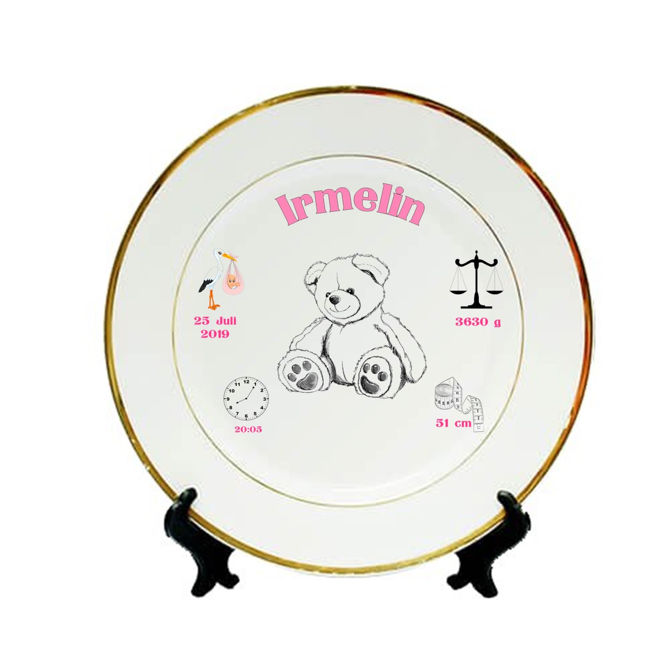 Kopp nr 17 pike med fødselsdata bamse - 4