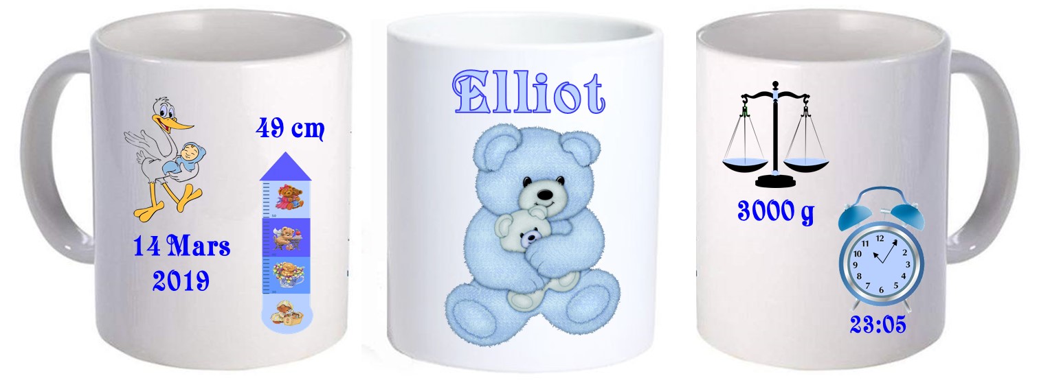 Kopp nr 11 gutt med fødselsdata bamse