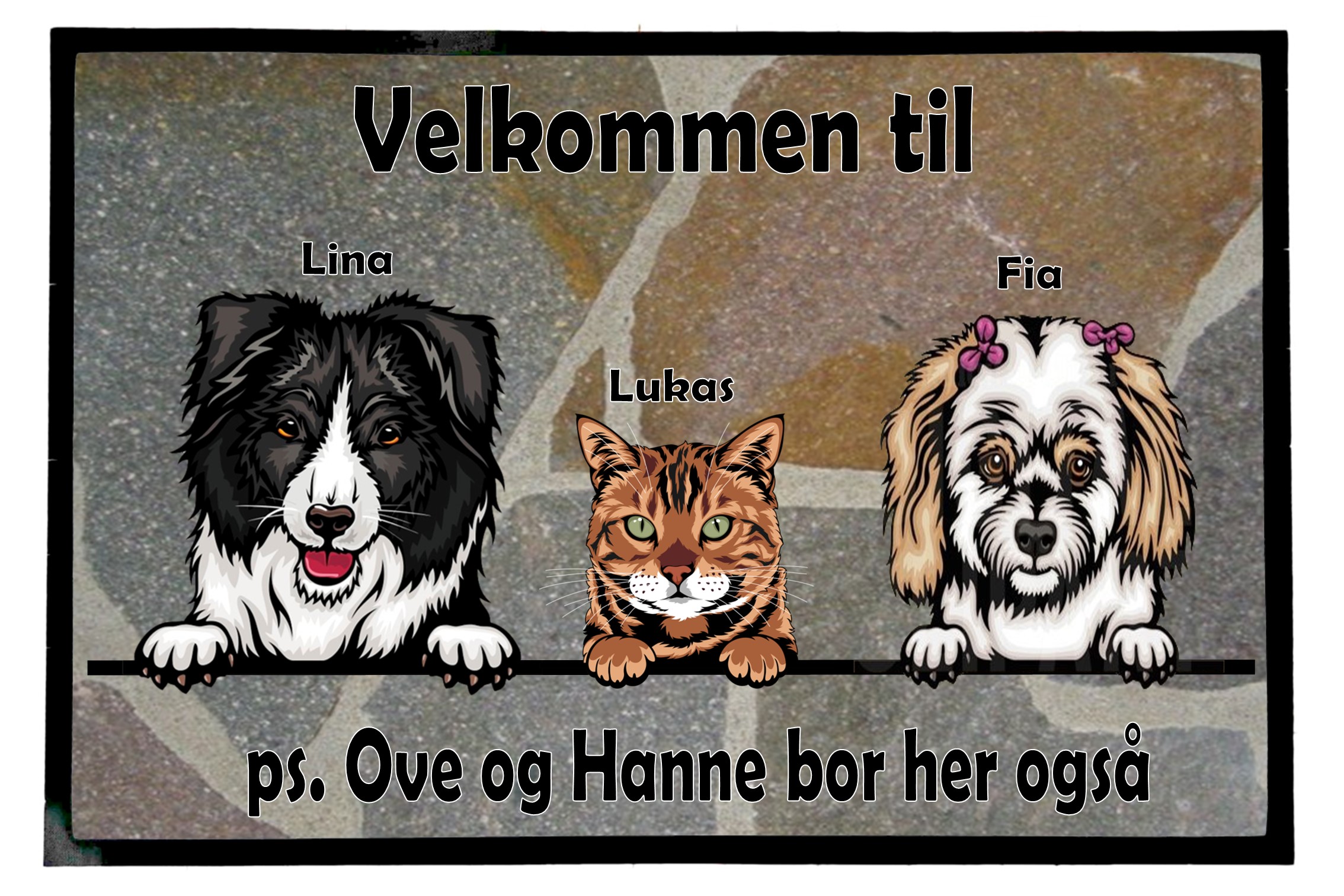   Dørmatte 3 dyr på samme matta - 2