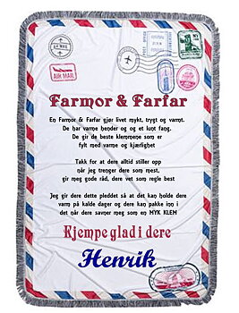 Konvolutt Pledd til Farmor & Farfar
