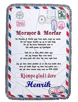 Konvolutt Pledd til Mormor & Morfar