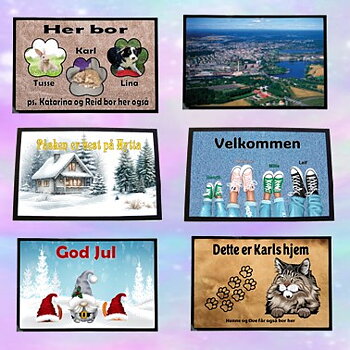 DØRMATTE MED OG UTEN EGET MOTIV OG TEKST