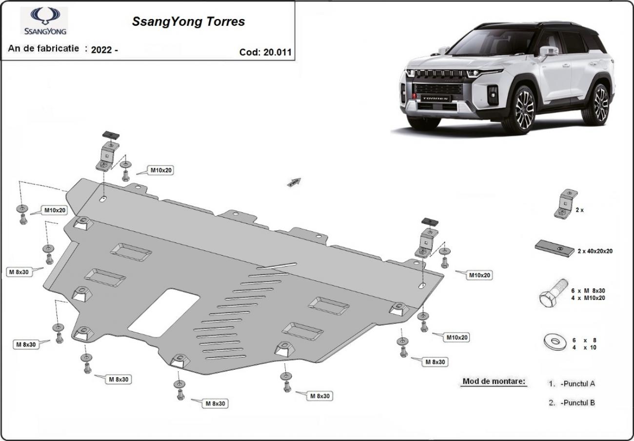 Pohjapanssari Teräs Moottori+ | Ssangyong Torres (2022-2026) - 3