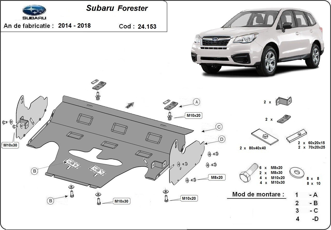 Stalen beschermplaat Motor+ | Subaru Forester 4 (2014-2018) - 3