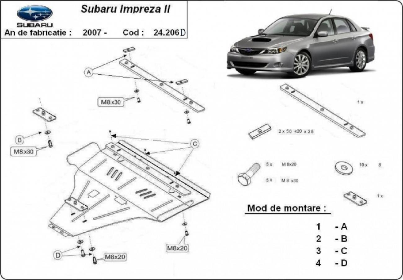 Pohjapanssari Teräs Moottori+ | Subaru Impreza Diesel (2007-2016) - 3