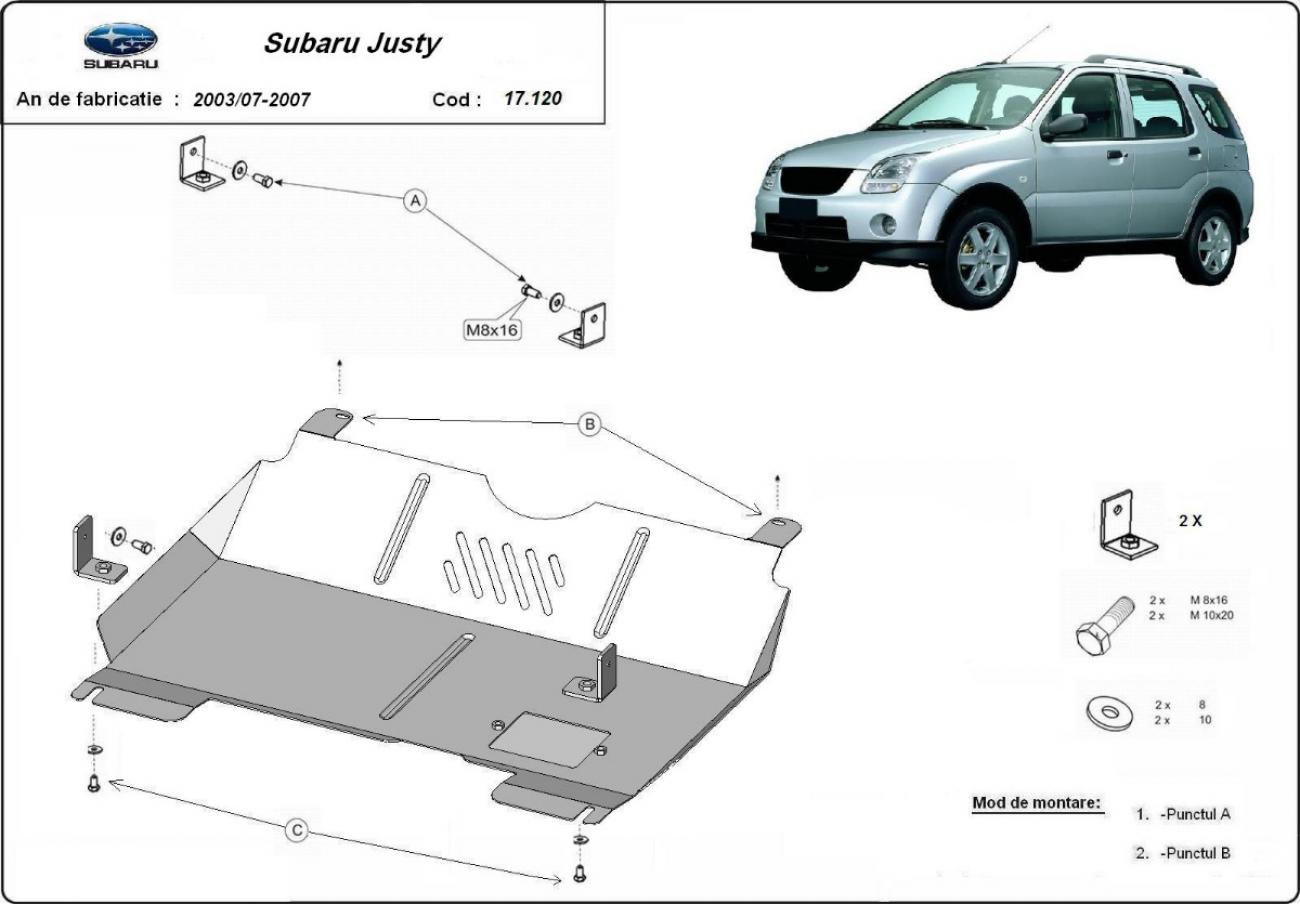 Skid plate Steel Engine | Subaru Justy (2003-2007) - 3