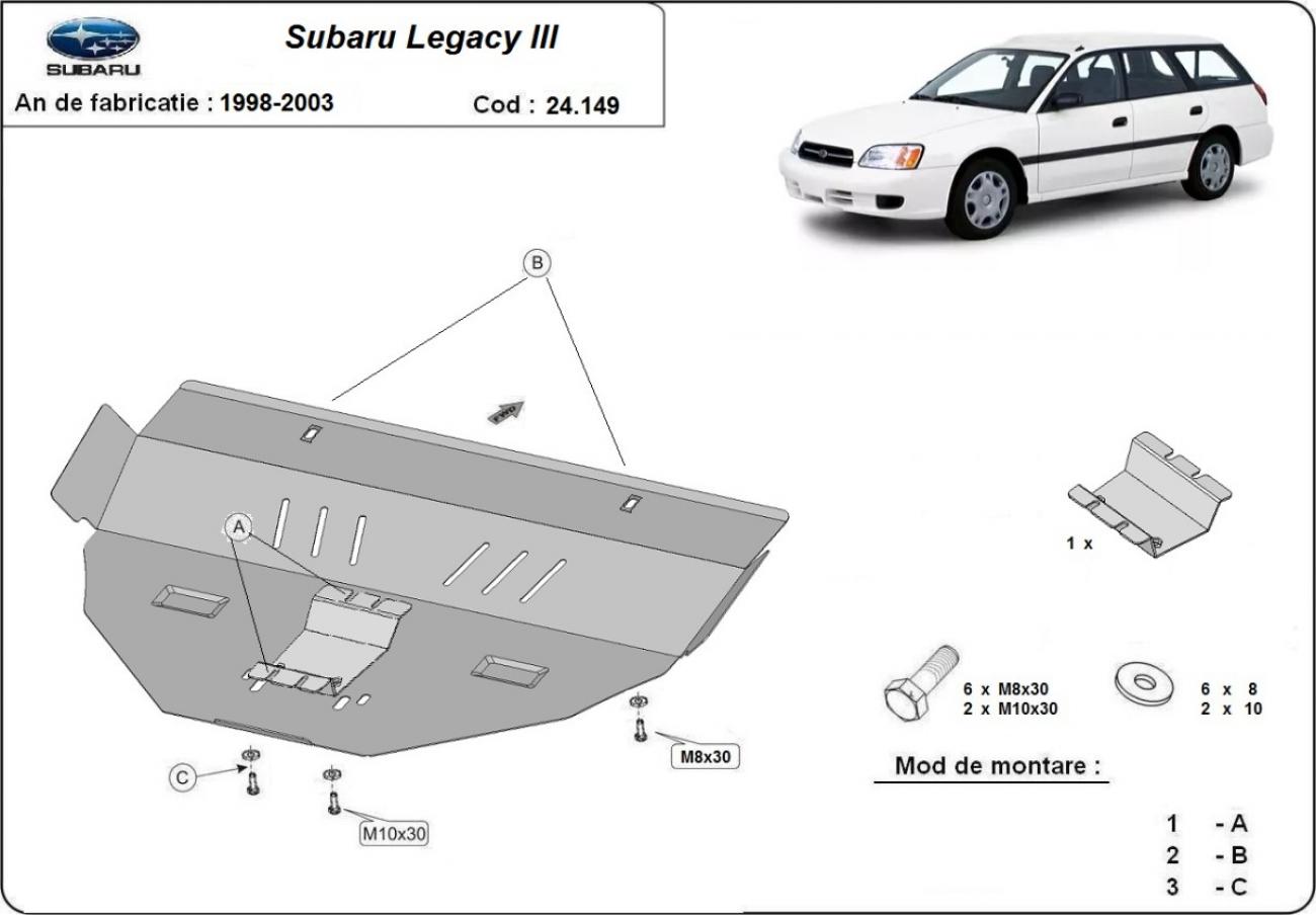 Pohjapanssari Teräs Moottori+ | Subaru Legacy III (1998-2003) - 3