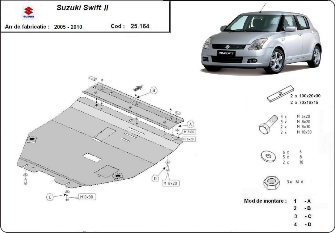 Bundplade Stål Motor+ | Suzuki Swift 2 (2005-2010) - 3