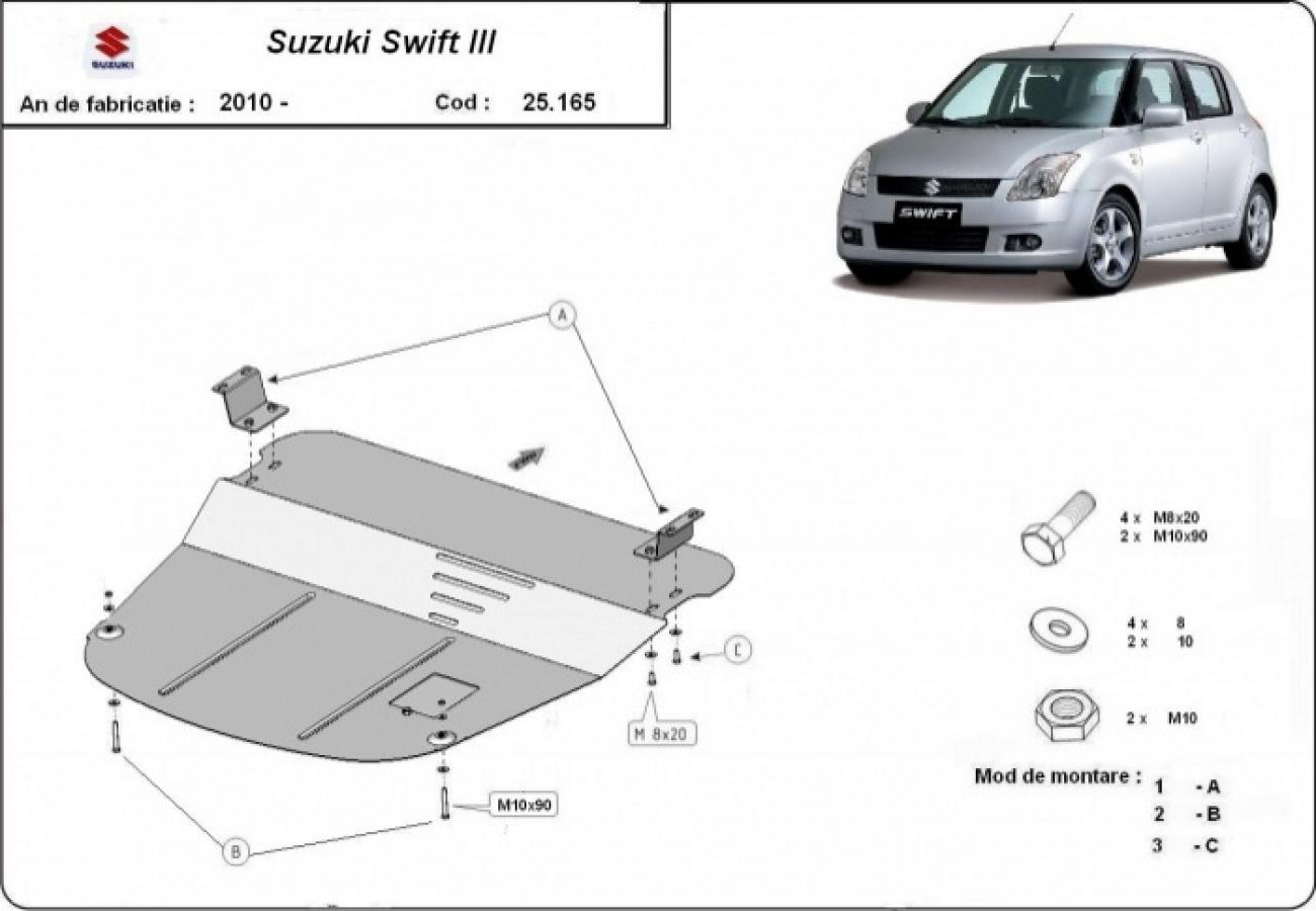 Hasplåt Stål Motor+ | Suzuki Swift 3 (2010-2017) - 3