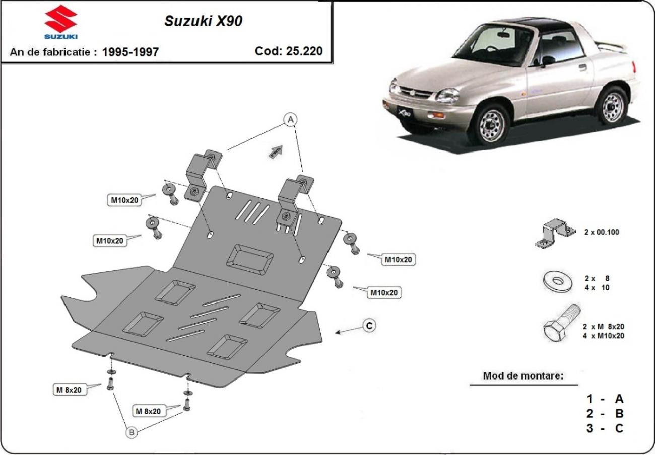 Pohjapanssari Teräs Moottori+ | Suzuki X90 (1988-1999) - 3