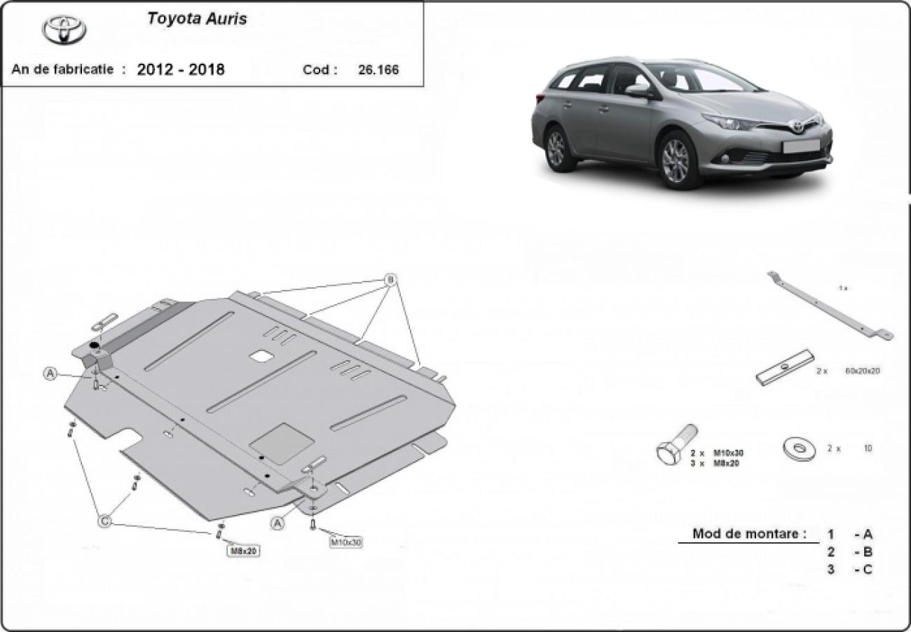 Hasplåt Stål Motor+ | Toyota Auris (2012-2018) - 3