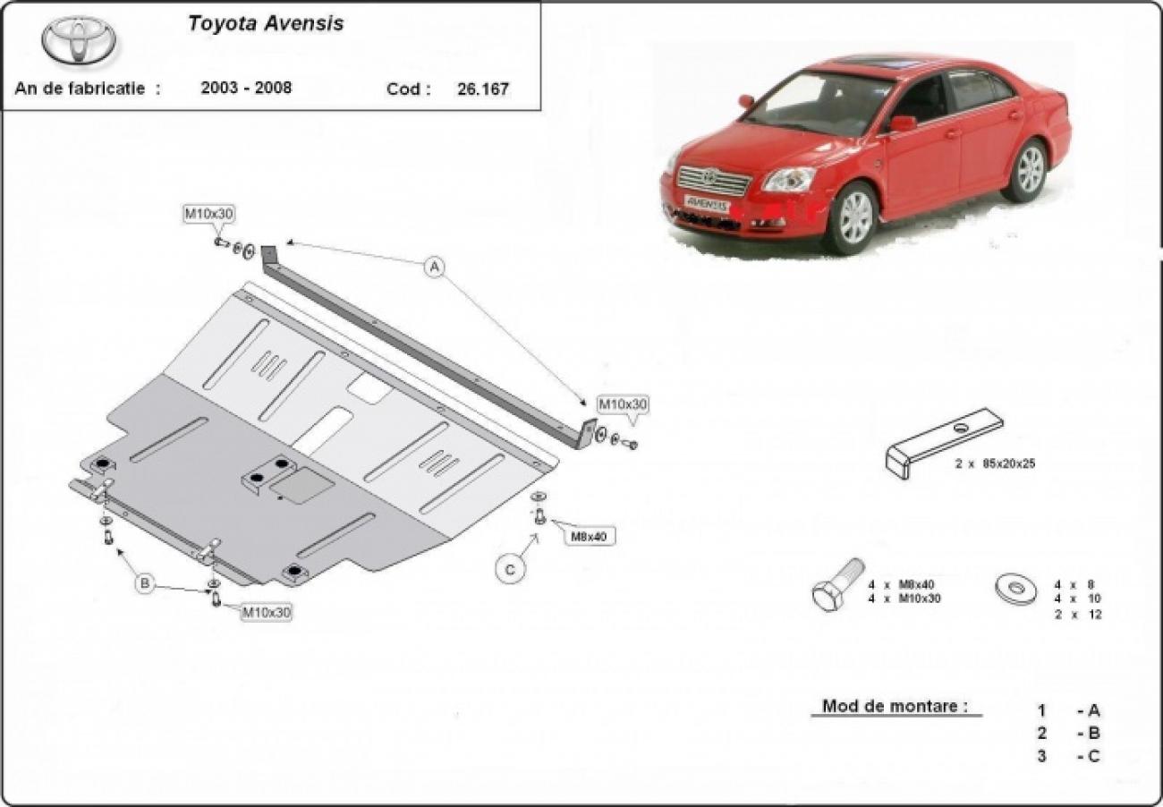 Pohjapanssari Teräs Moottori+ | Toyota Avensis (2003-2008) - 3