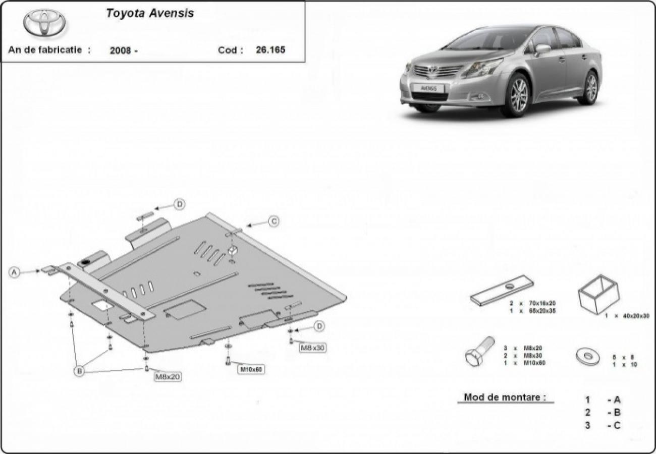 Skid plate Steel Engine | Toyota Avensis (2008-2018) - 3