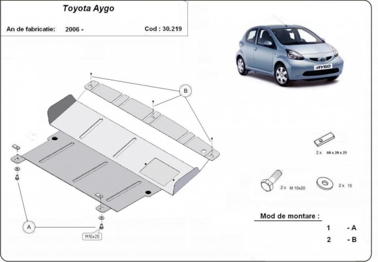 Skid plate Steel Engine+ | Toyota Aygo AB10 (2005-2014) - 3