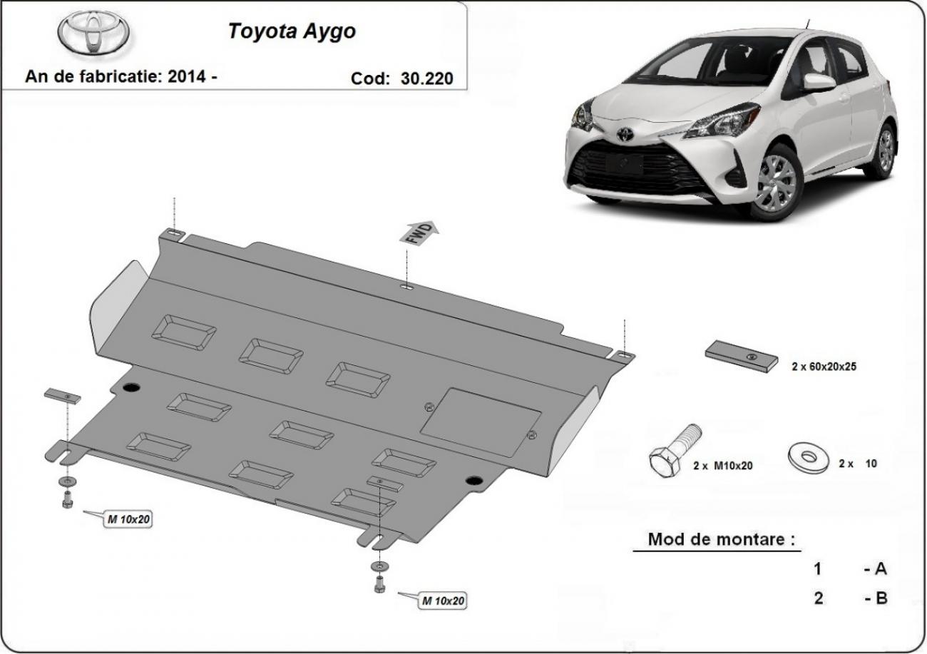 Bundplade Stål Motor+ | Toyota Aygo AB40 (2014-2022) - 3