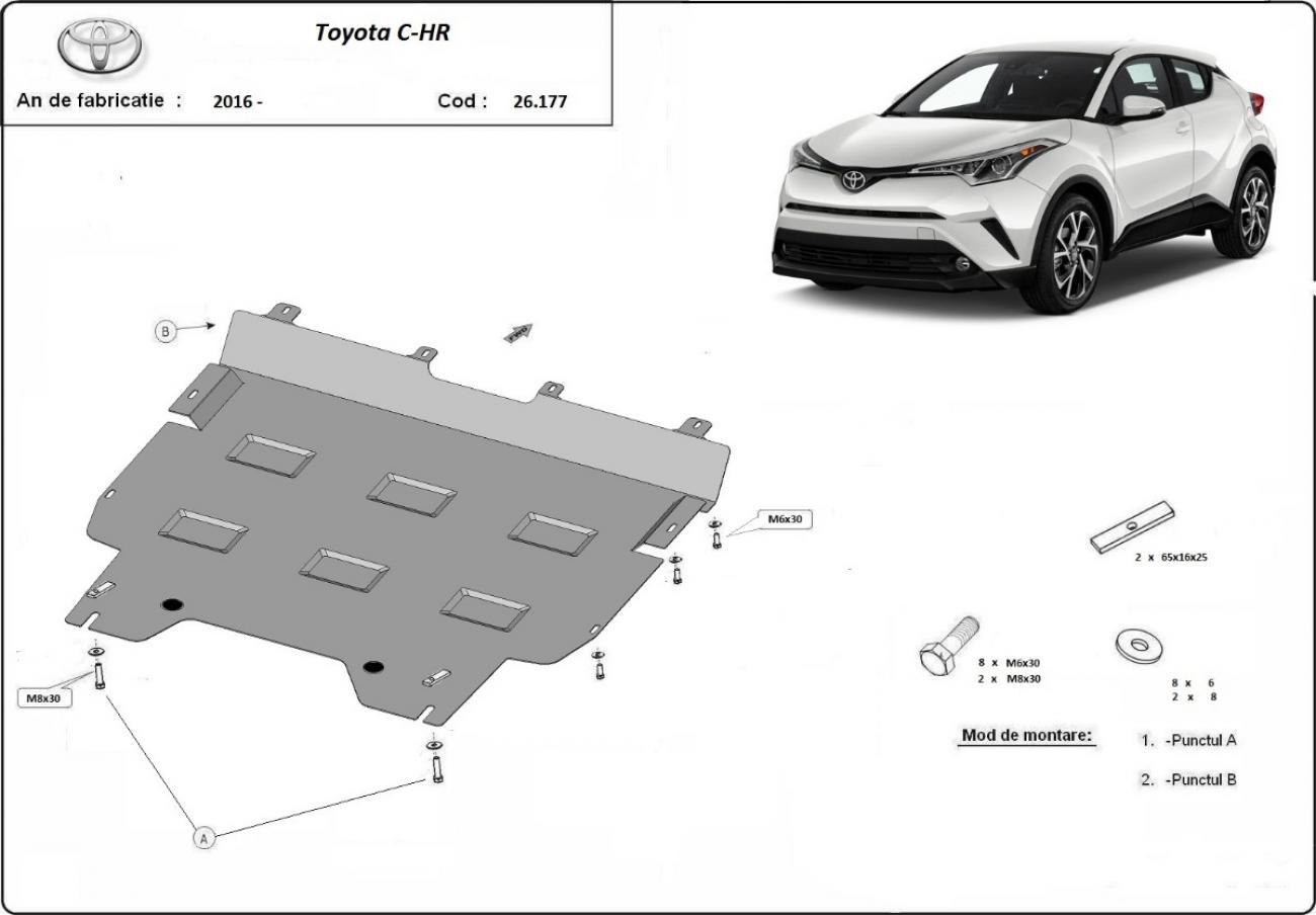 Hasplåt Stål Motor+ | Toyota C-HR (2016-2023) - 3