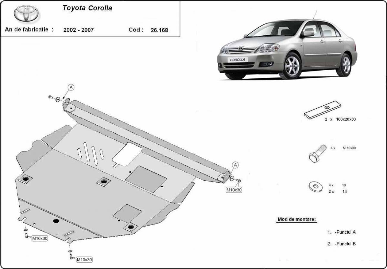 Pohjapanssari Teräs Moottori | Toyota Corolla -E120/E130 (2002-2007) - 3