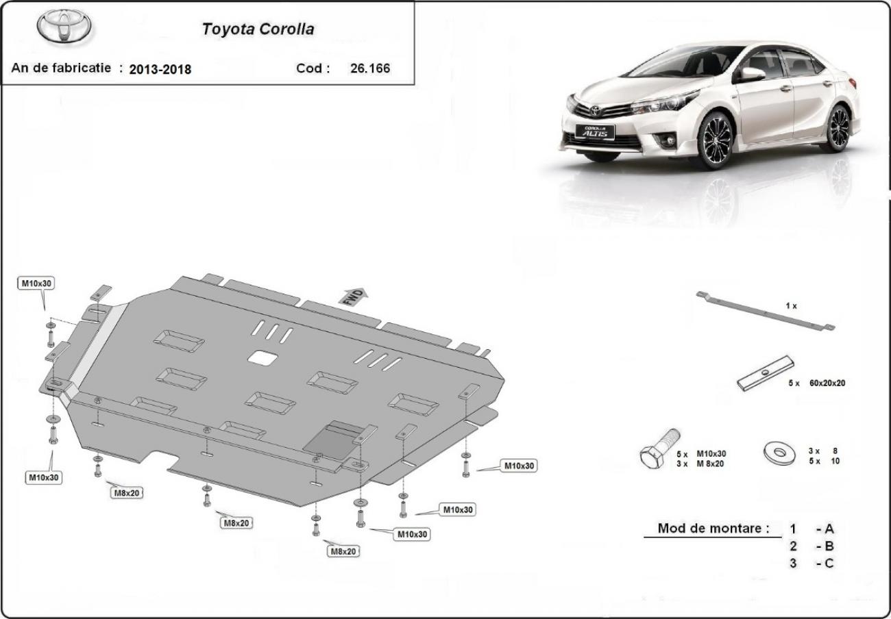 Hasplåt Stål Motor | Toyota Corolla (2013-2018) - 3