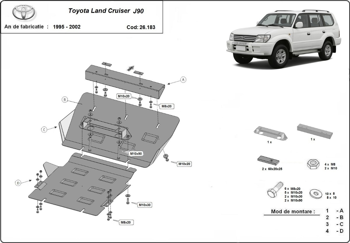 Stalen beschermplaat Motor+ | Toyota Land Cruiser J90 / J95 (1995-2002) - 3