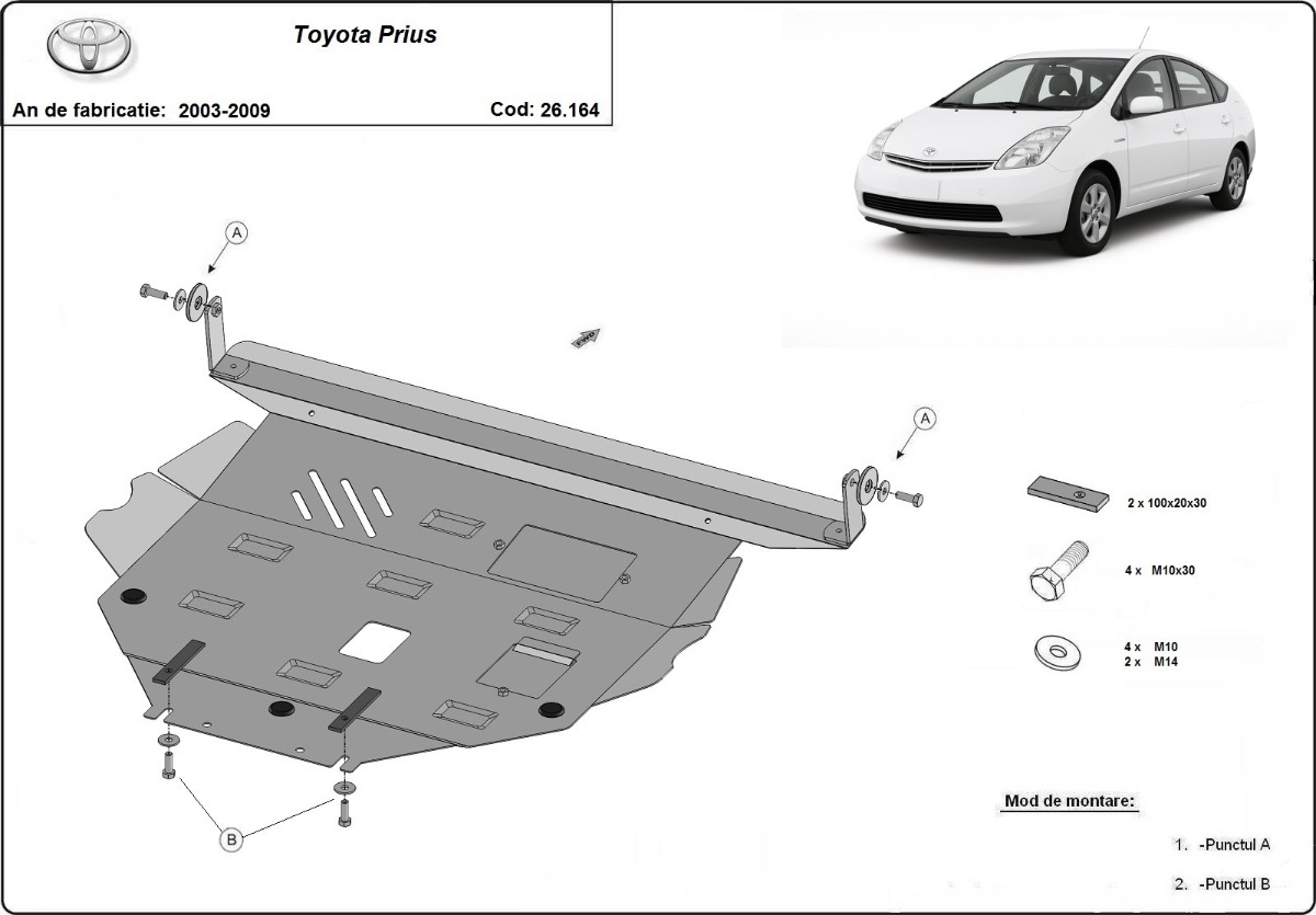 Skid plate Steel Engine+ | Toyota Prius (2003-2009) - 3
