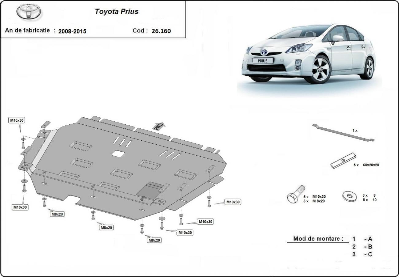 Bunnplate Stål Motor+ | Toyota Prius (2008-2015) - 3