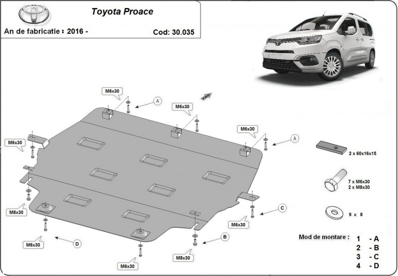 Pohjapanssari Teräs Moottori+ | Toyota Proace (2016-2026) - 3