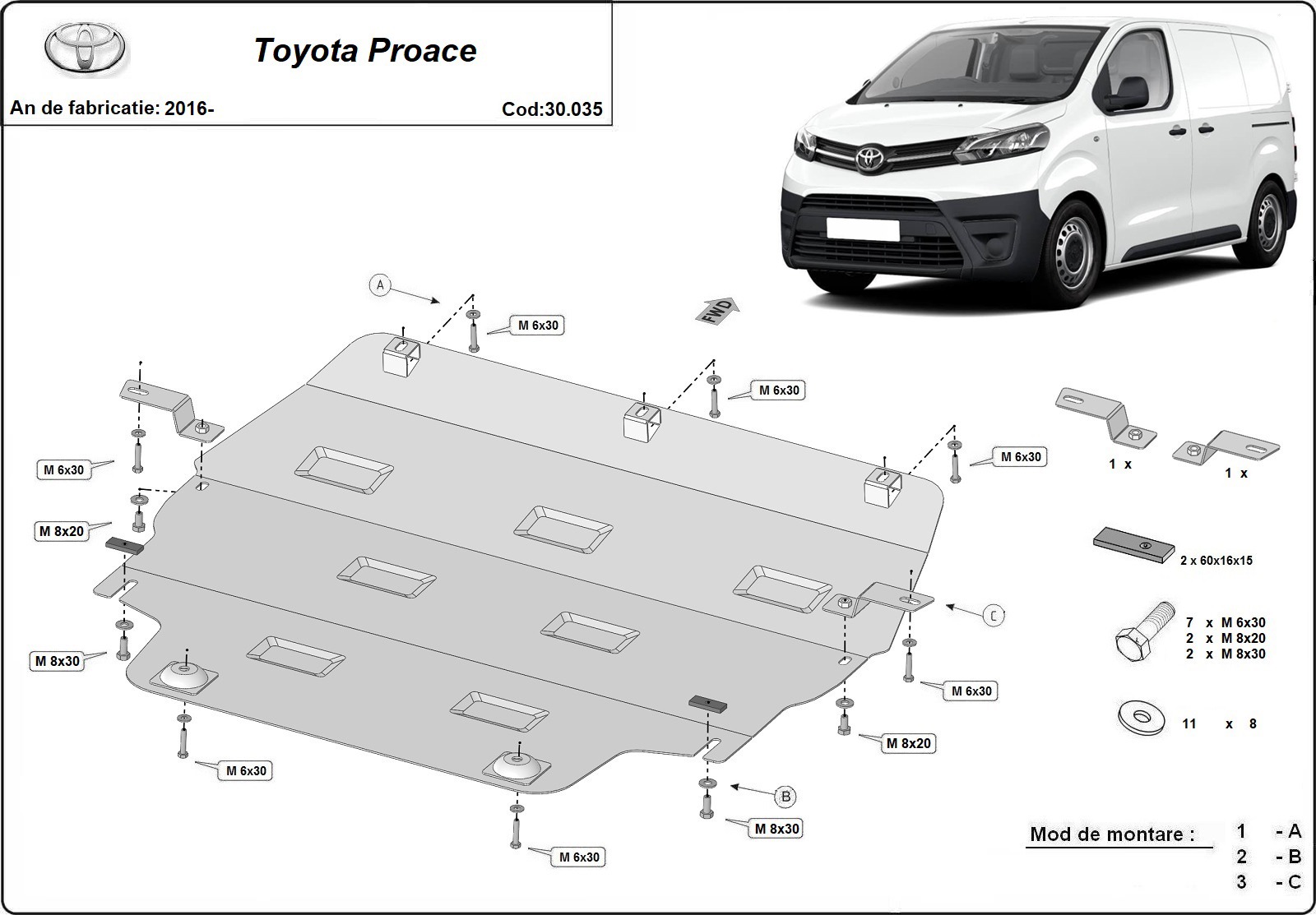 Skid plate Steel Engine+ | Toyota Proace (2016-2026) - 3
