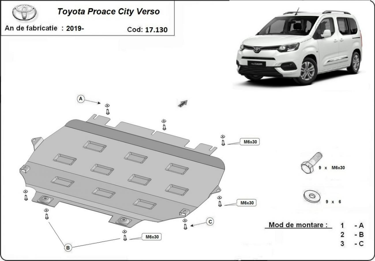 Pohjapanssari Teräs Moottori+ | Toyota Proace City Verso (2019-2026) - 3