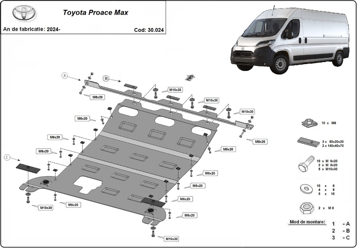 Protection inférieure en acier Moteur+ | Toyota Proace Max (2024-2026) - 3