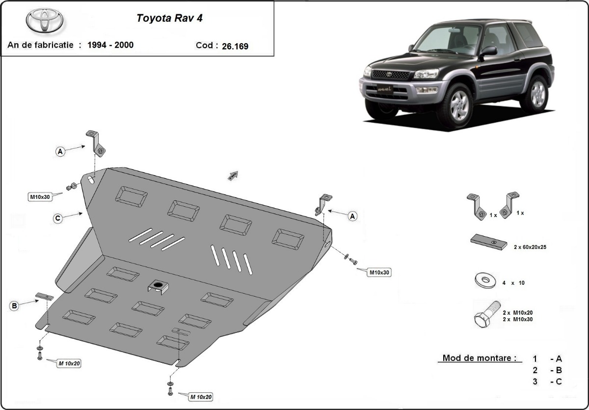 Stalen beschermplaat Motor+ | Toyota RAV 4 (1994-2000) - 3