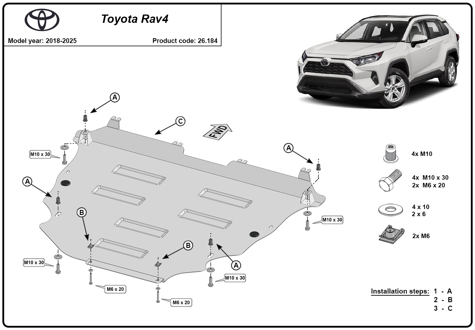 Skid plate Steel Engine+ | Toyota RAV4 (2018-2026) - 3