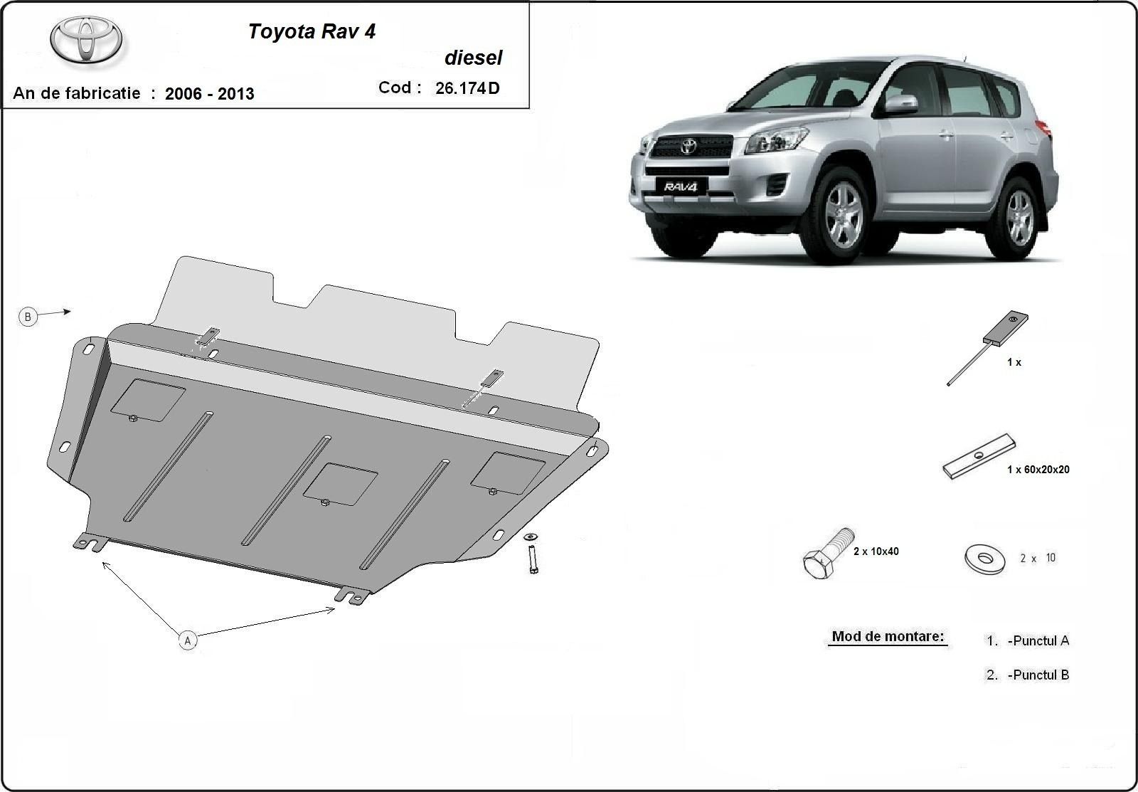 Proteção inferior em aço Motor+ | Toyota RAV 4 Diesel (2006-2013) - 3