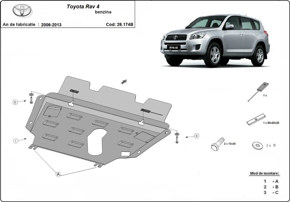 Proteção inferior em aço Motor+ | Toyota RAV 4 Petrol (2006-2013) - 3