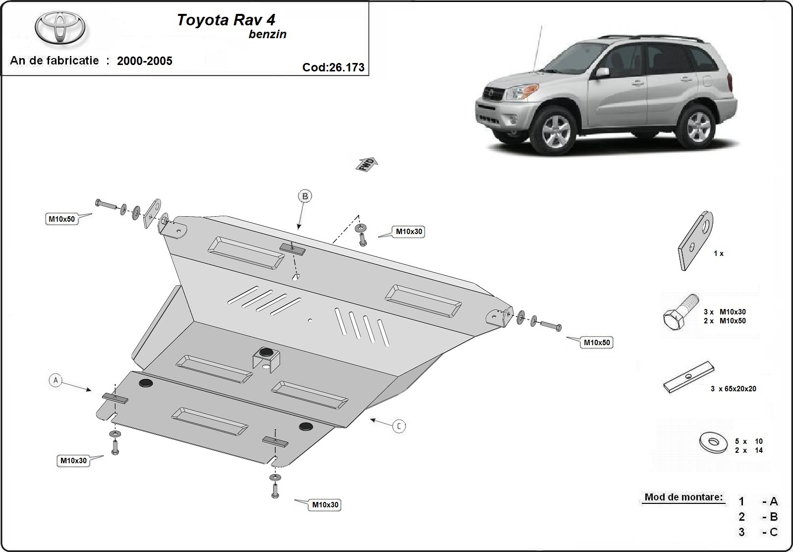 Skid plate Steel Engine+ | Toyota RAV4 (2000-2006) - 3
