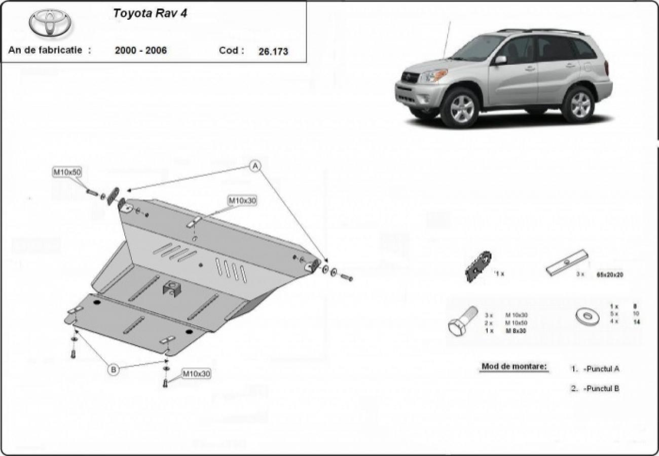 Hasplåt Stål Motor+ | Toyota RAV4 (2000-2006) - 3