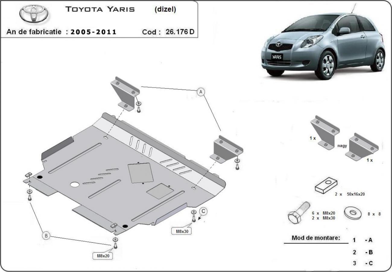 Skid plate Steel Engine+ | Toyota Yaris Diesel (2005-2011) - 3