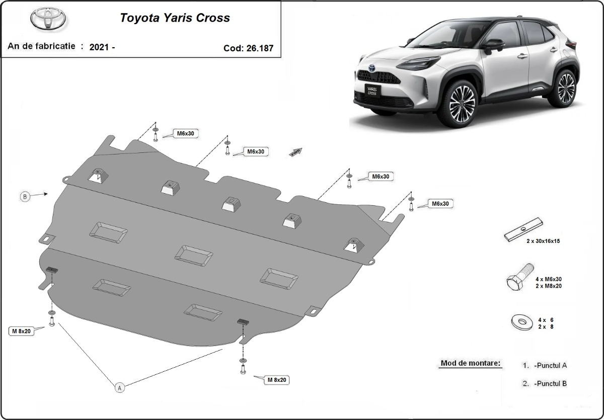 Protezione inferiore in acciaio Motore+ | Toyota Yaris Cross XP210 (2021-2026) - 3
