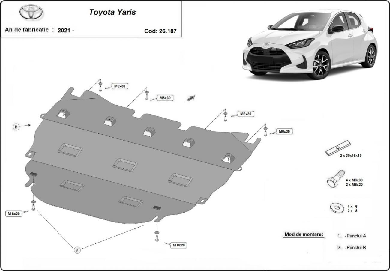 Hasplåt Stål Motor+ | Toyota Yaris XP210 (2021-2026) - 3