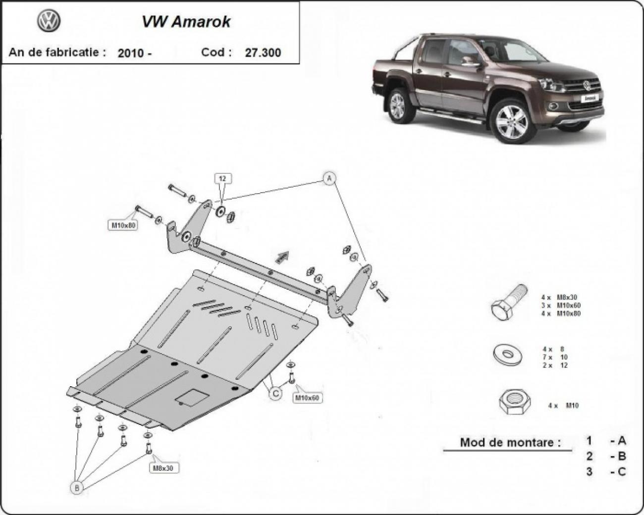 Skid plate Steel Engine | VW Amarok (2010-2022) - 3