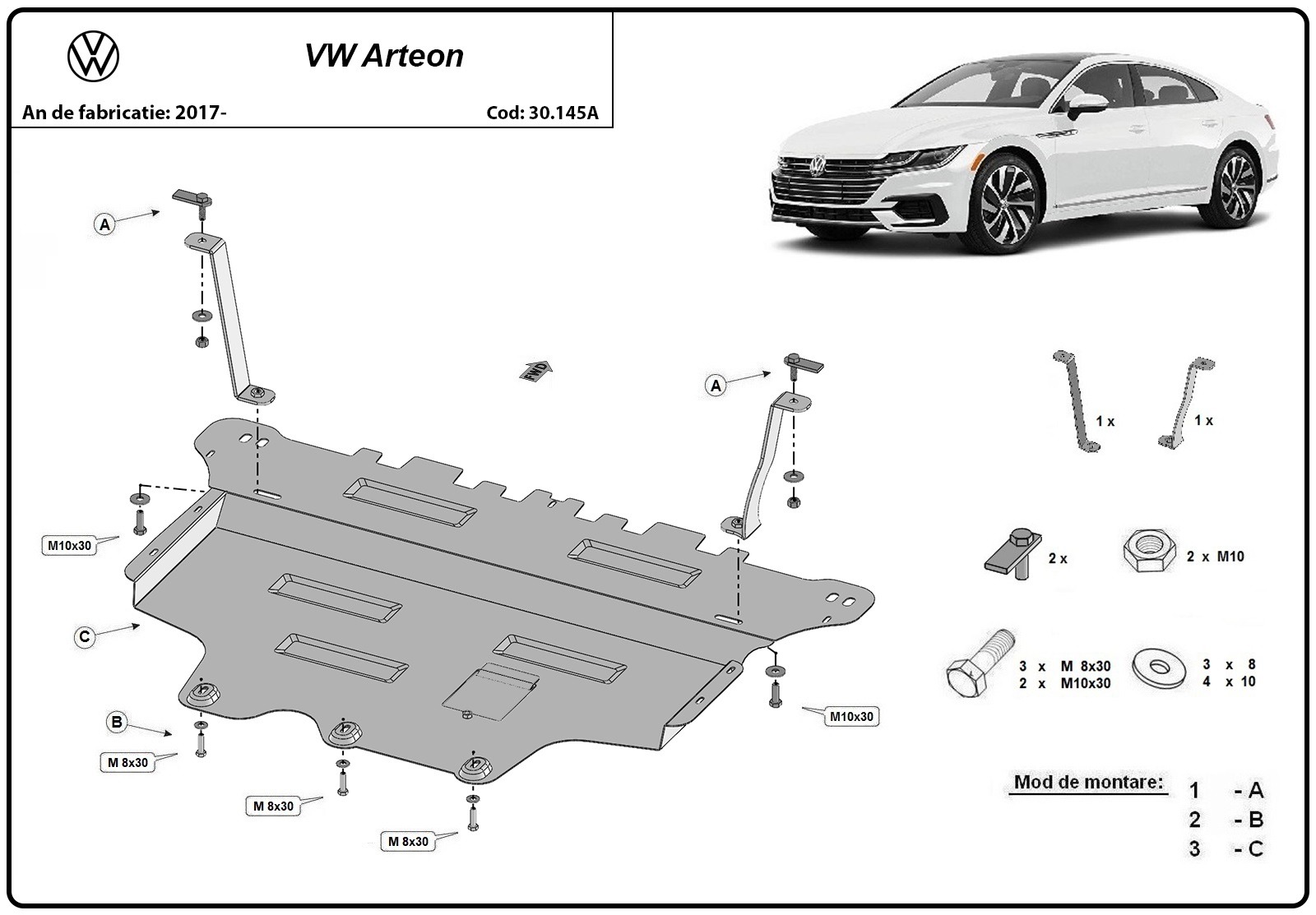 Stalen beschermplaat Motor+ | VW Arteon (2017-2026) - 3
