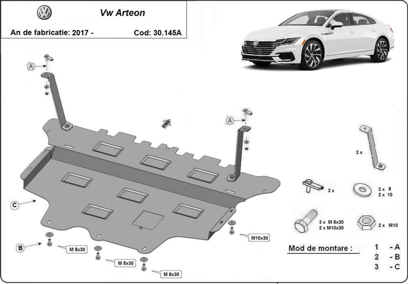 Pohjapanssari Teräs Moottori+ | VW Arteon - Autom. (2017-2026) - 3