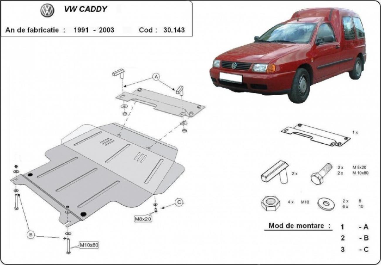 Skid plate Steel Engine+ | VW Caddy (1991-2003) - 3