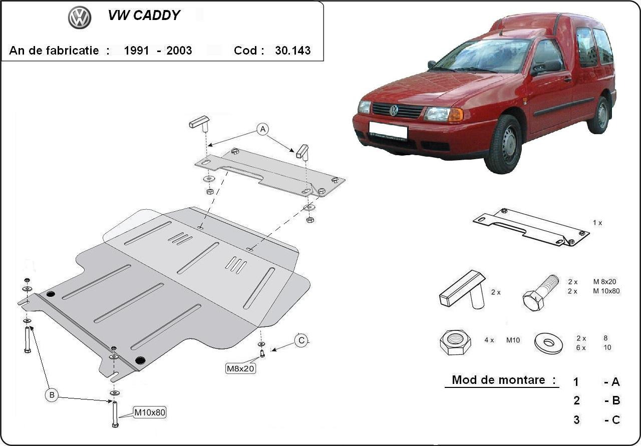 Stahl-Unterfahrschutz Motor+ | VW Caddy (1991-2003) - 3