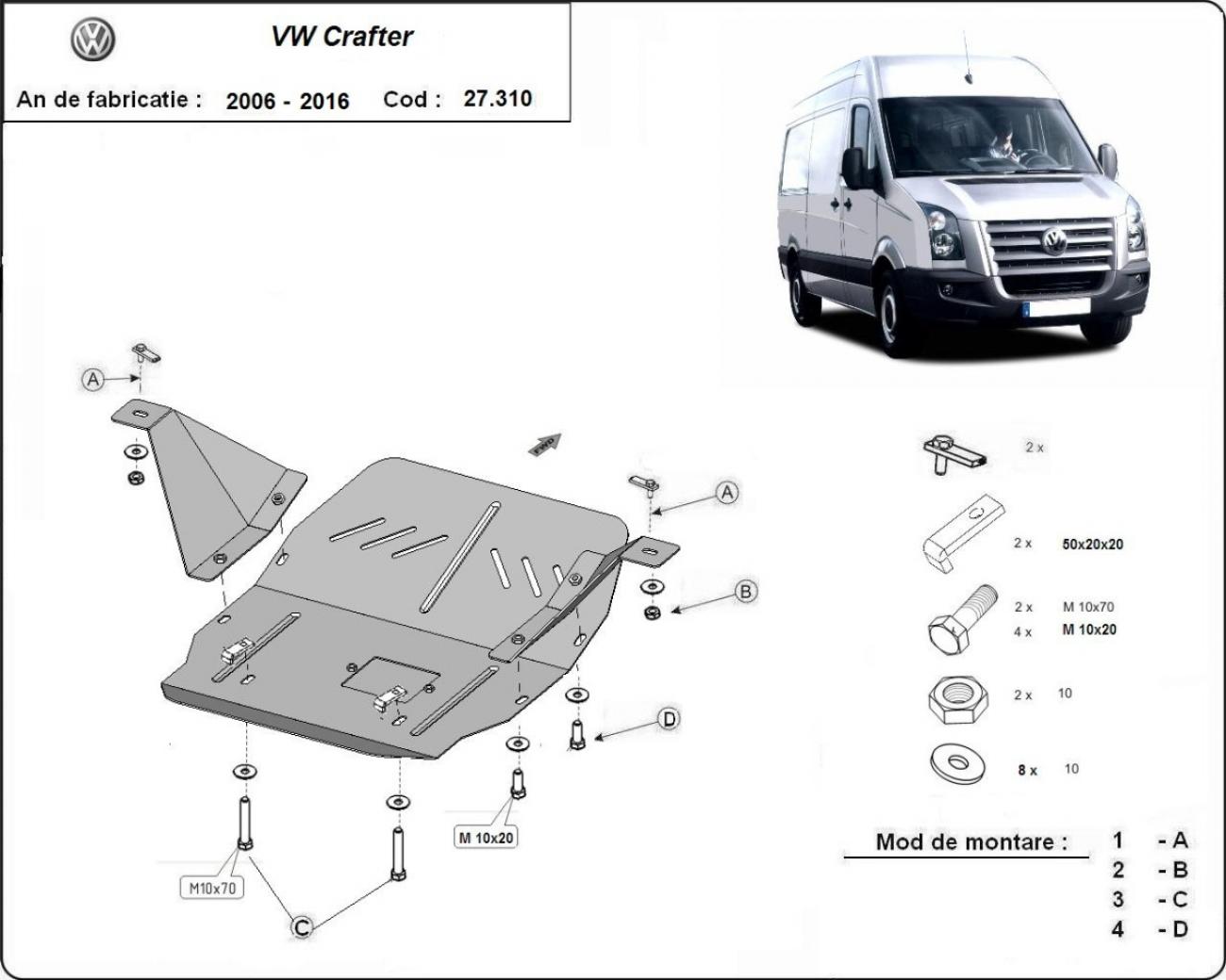 Skid plate Steel Engine+ | VW Crafter (2006-2016) - 3