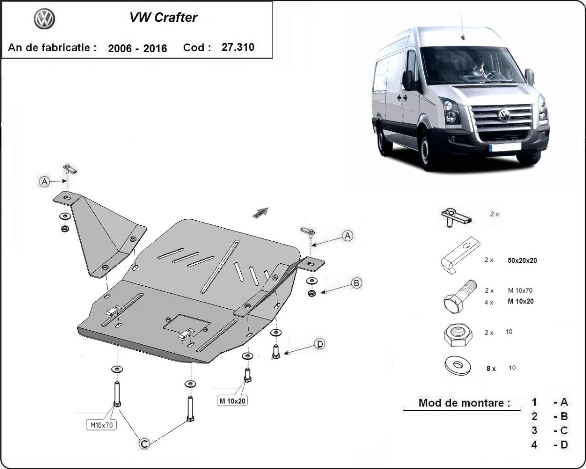 Proteção inferior em aço Motor+ | VW Crafter (2006-2016) - 3